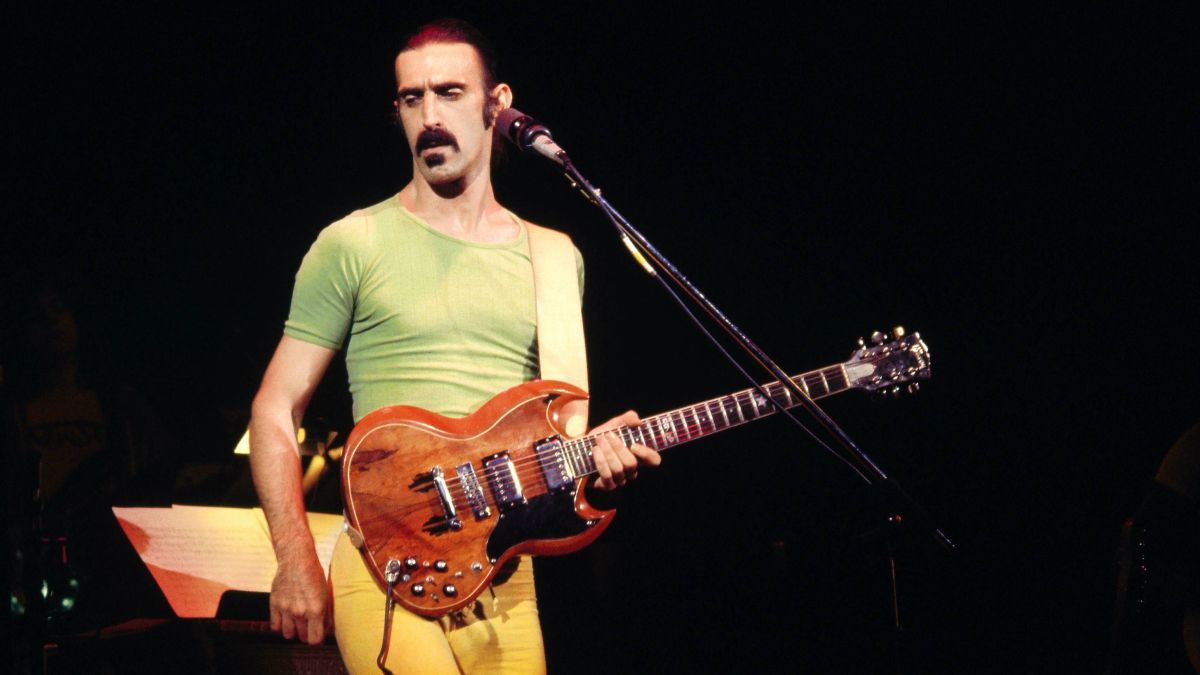 Frank Zappa with guitar